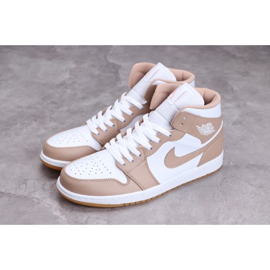 Jordan 1 Retro Mid Tan Gum 554724-271 Basketball Shoes