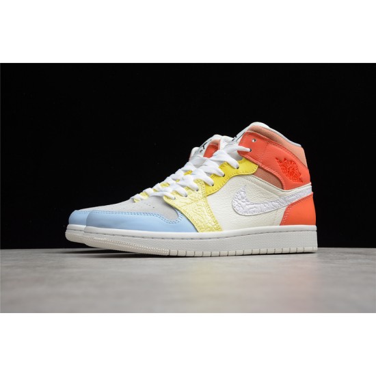 Jordan 1 Retro Mid To My First Coach DJ6908-100 Basketball Shoes