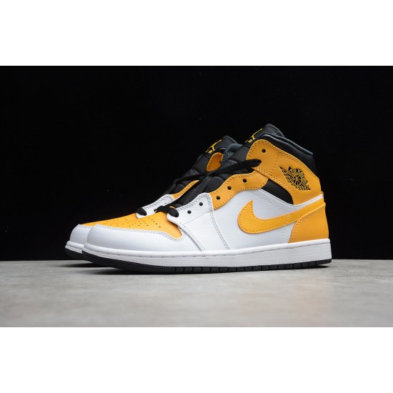 Jordan 1 Retro Mid University Gold 554724-170 Basketball Shoes