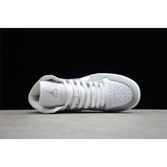 Jordan 1 Retro Mid Wolf Grey Aluminum BQ6472-105 Basketball Shoes