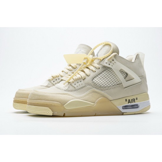 Men OFF White x Air Jordan 4 Sail