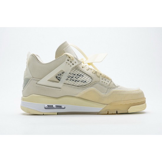 Men OFF White x Air Jordan 4 Sail