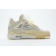 Men OFF White x Air Jordan 4 Sail