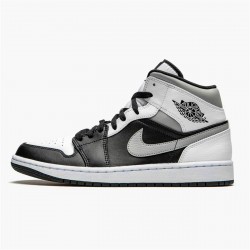 Air Jordan 1 Mid White Shadow BlackWhite Lt Smoke Grey 554724 073 AJ1
