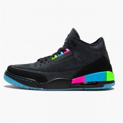 Air Jordan 3 Retro Quai54 AT9195 001 BlackBlack Electric Green AJ3