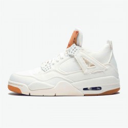 AirLevi's x Air Jordan 4 Denim Mens AO2571 100 White AJ4