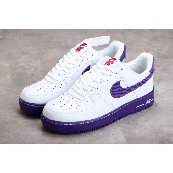 Nike Air Force 1 07 LV8 EMB White Court Purple——DB0264-100 Casual Shoes Unisex