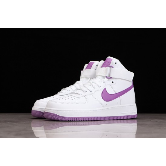 Nike Air Force 1 High White Dark Orchid --334031-112 Casual Shoes Unisex