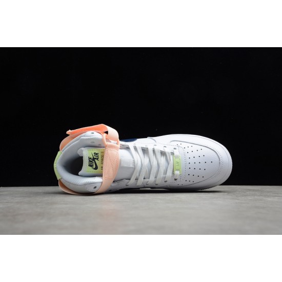 Nike Air Force 1 High White Orange --334031-117 Casual Shoes Women