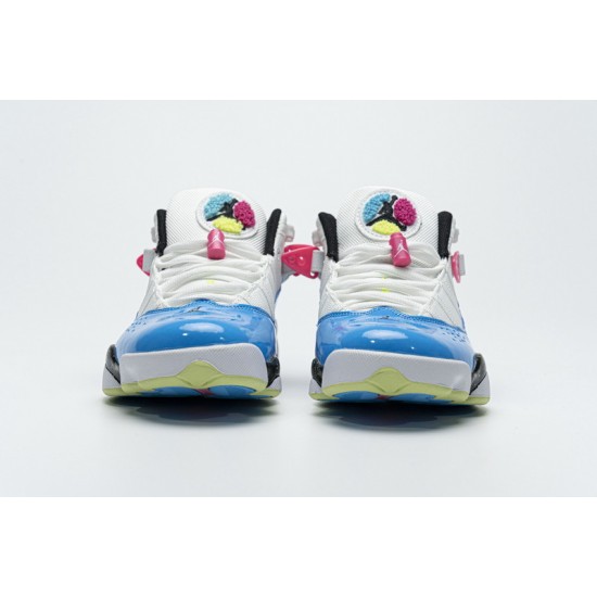 Jordan 6 Rings BG Basketball Shoes Blue Fury Cyber Pink