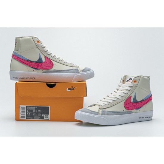 Nike Blazer Mid 77 Beige Pink Blue