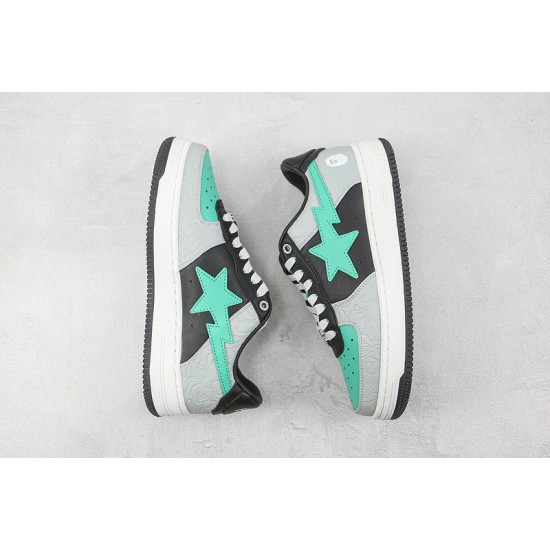 BAPE STA LOW SHOES BLACKCYAN-BLUEGREY 1H70-291-002