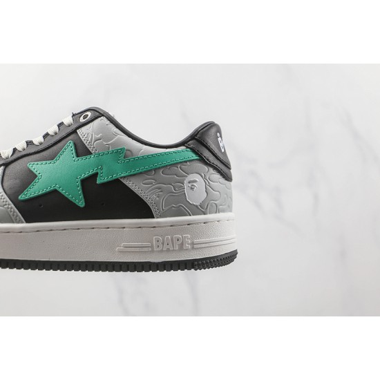 BAPE STA LOW SHOES BLACKCYAN-BLUEGREY 1H70-291-002