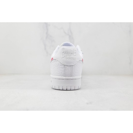 BAPE STA LOW SHOES White Red