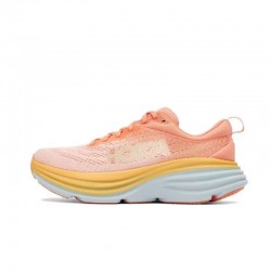 Hoka Bondi 8 Pink Yellow Women Men Running Shoe