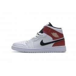 Air Jordan 1 Mid White Black Gym Red