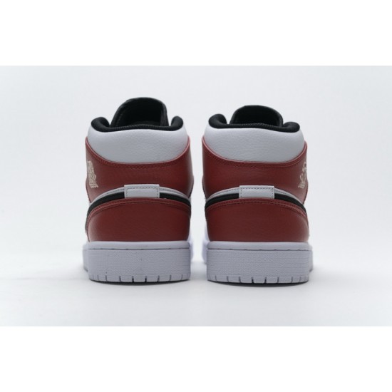 Air Jordan 1 Mid White Black Gym Red