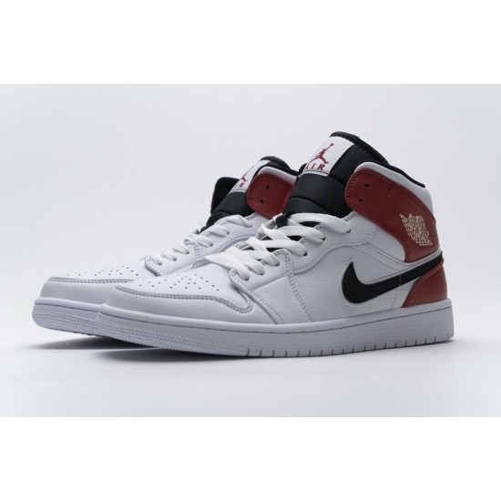 Air Jordan 1 Mid White Black Gym Red