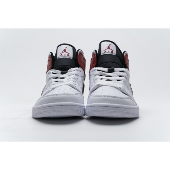 Air Jordan 1 Mid White Black Gym Red