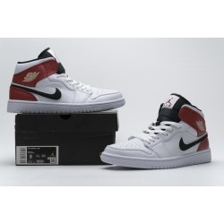 Air Jordan 1 Mid White Black Gym Red