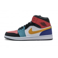 Air Jordan 1 Mid White Red Multi