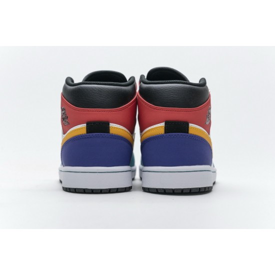 Air Jordan 1 Mid White Red Multi