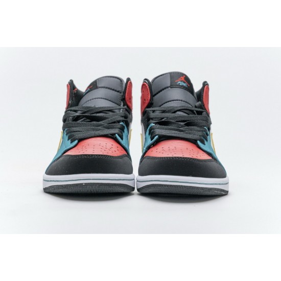 Air Jordan 1 Mid White Red Multi