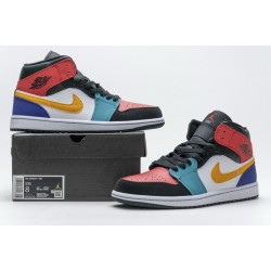 Air Jordan 1 Mid White Red Multi