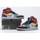 Air Jordan 1 Mid White Red Multi