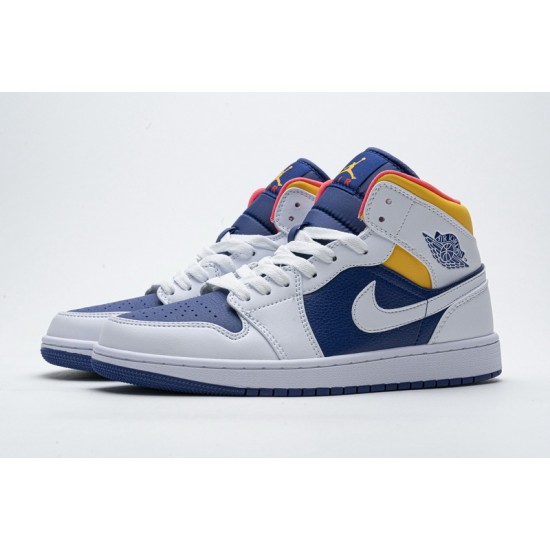 Air Jordan 1 Mid Royal Blue Laser Orange