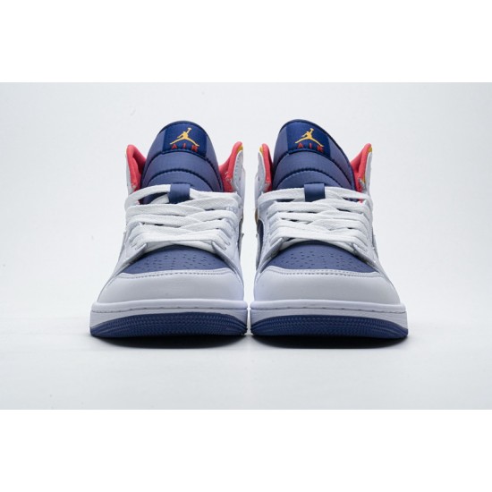 Air Jordan 1 Mid Royal Blue Laser Orange