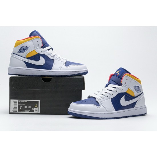 Air Jordan 1 Mid Royal Blue Laser Orange