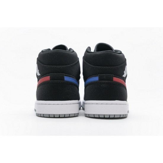 Air Jordan 1 Mid Black Red Royal