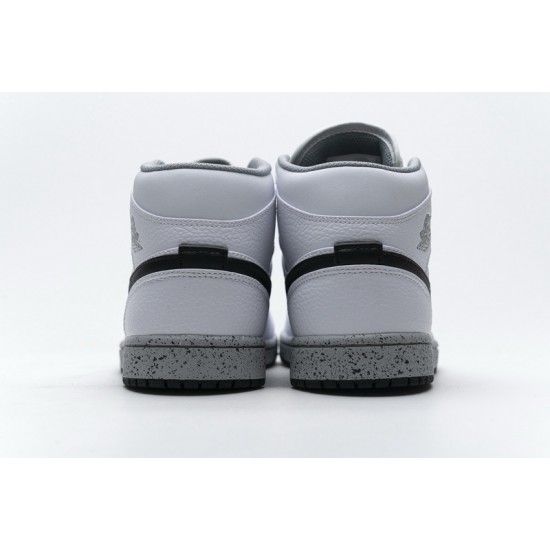 Air Jordan 1 Mid GS White Cement