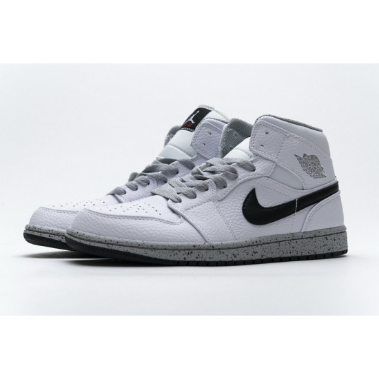 Air Jordan 1 Mid GS White Cement