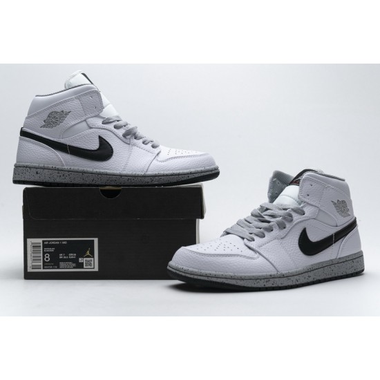 Air Jordan 1 Mid GS White Cement