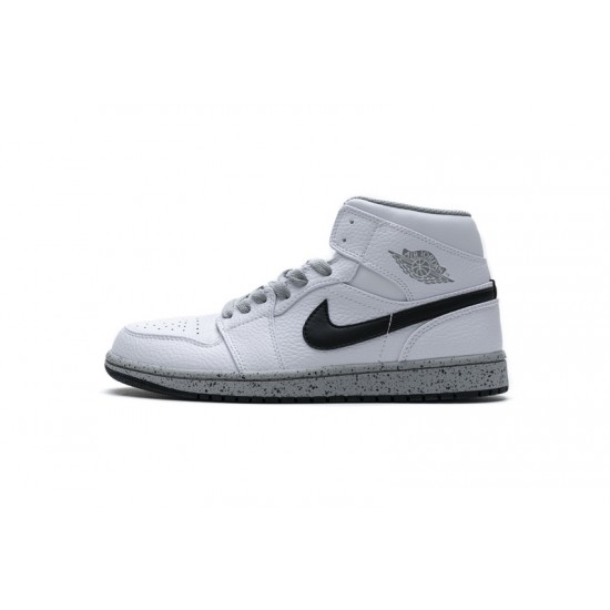 Air Jordan 1 Mid GS White Cement