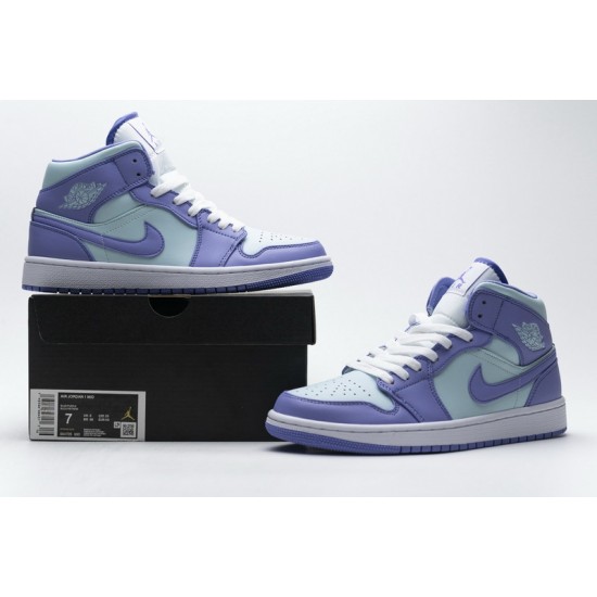 Air Jordan 1 Mid Purple Aqua Blue