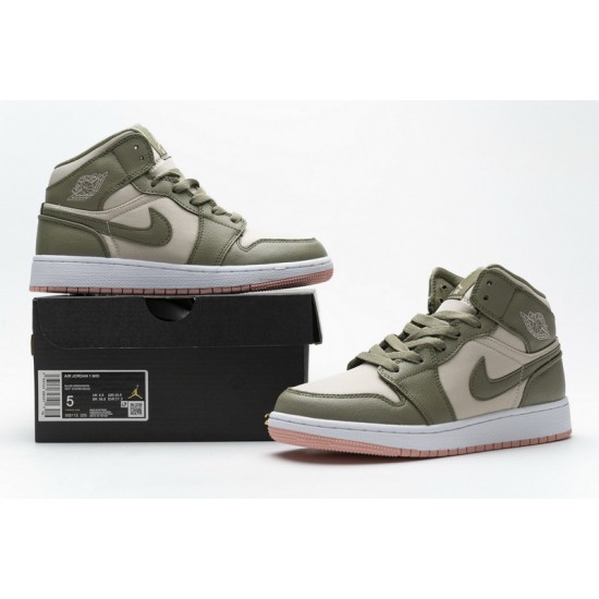 Air Jordan 1 Mid GS Trooper Bleached Coral