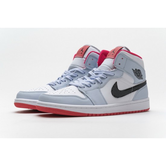 Air Jordan 1 Mid Half Blue Polka Dot Blue