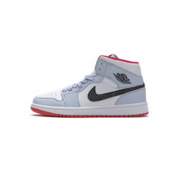 Air Jordan 1 Mid Half Blue Polka Dot Blue