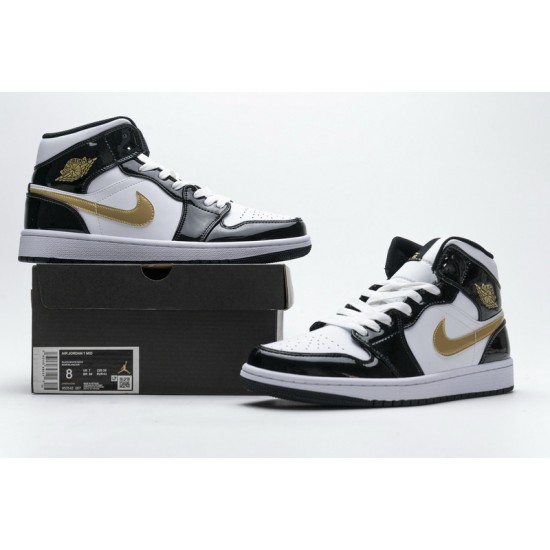 Air Jordan 1 Mid Gold Patent Leather