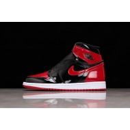 Jordan 1 Retro High Bred Patent 555088-063 Basketball Shoes