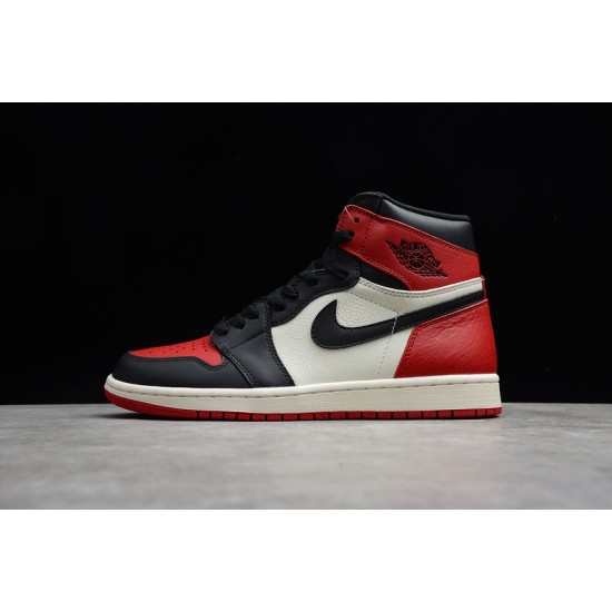 Jordan 1 Retro High Bred Toe 555088-610 Basketball Shoes