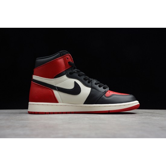 Jordan 1 Retro High Bred Toe 555088-610 Basketball Shoes