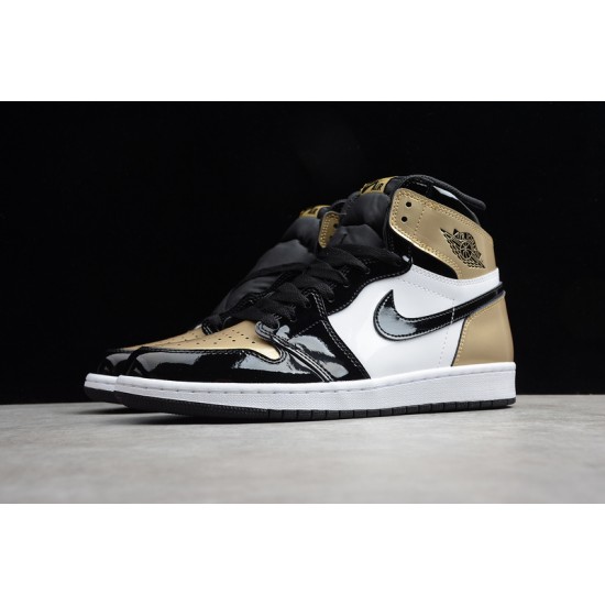 Jordan 1 Retro High Gold Toe 861428-007 Basketball Shoes