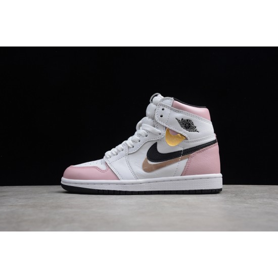 Jordan 1 Retro High Pink White 555088-688 Basketball Shoes