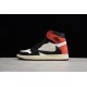 Jordan 1 Retro High TS SP Sail Black Red CD4487-103 Basketball Shoes