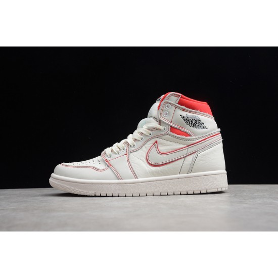 Jordan 1 Retro High White Red 555068-160 Basketball Shoes