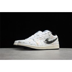 Jordan 1 Retro Low Paint Splatter White DM3528100 Basketball Shoes Unisex